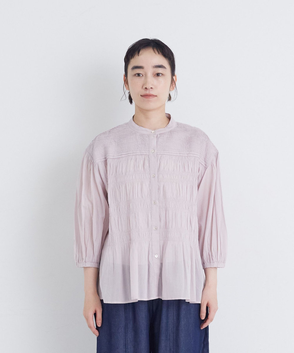 congés payés ADIEU TRISTESSE 【FAVE】インドコットンシャーリングブラウス ピンク