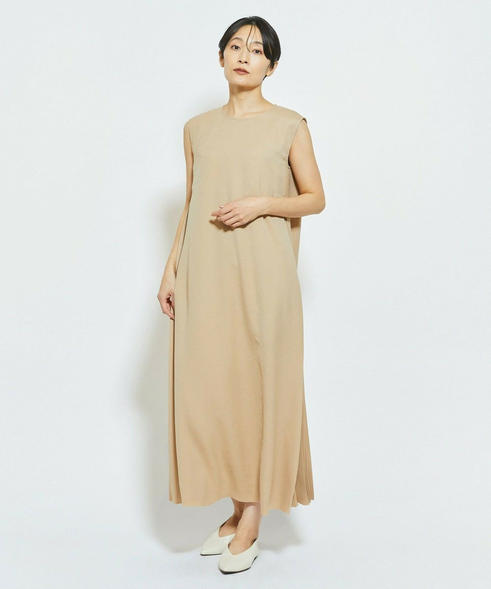MOGA Collection MOGA Collection ウーリープリーツストレートワンピース ベージュ