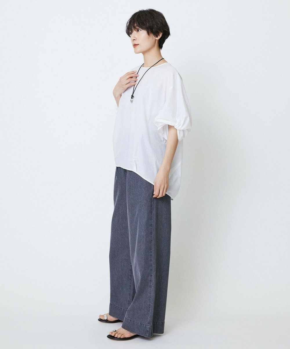 feerique feerique　ナイロンコットンタフタコクーンシルエットブラウス ホワイト