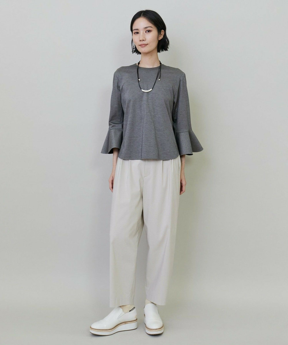 L'EQUIPE ビスコースストレッチカーブパンツ ベージュ