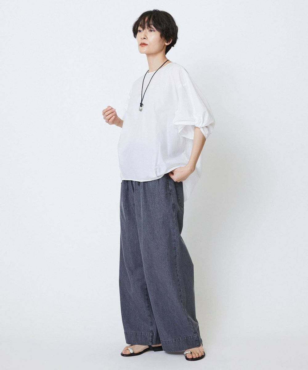 feerique feerique　ナイロンコットンタフタコクーンシルエットブラウス ホワイト