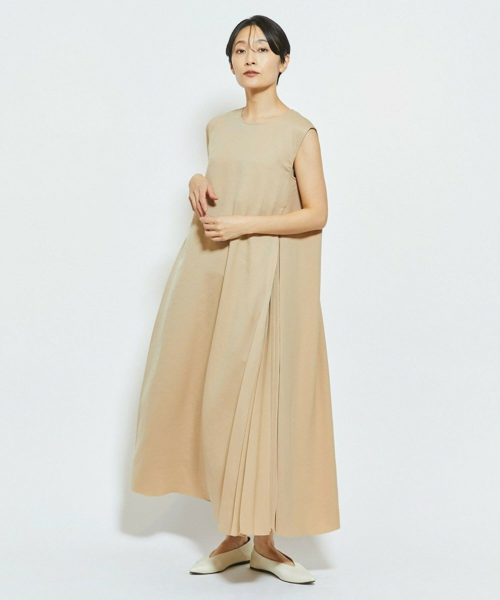 MOGA Collection MOGA Collection ウーリープリーツストレートワンピース ベージュ