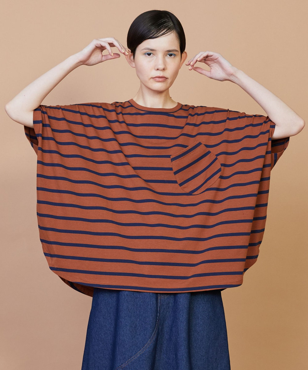 FRAPBOIS サークルボーダー カットソー ブラウン