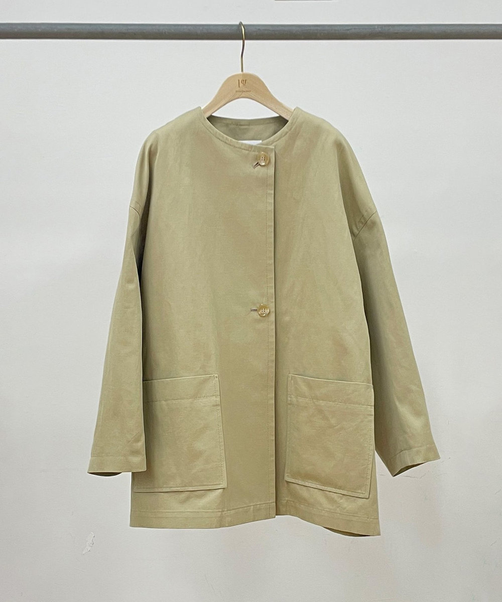 1er Arrondissement コットンヘンプツイルハーフコート ベージュ