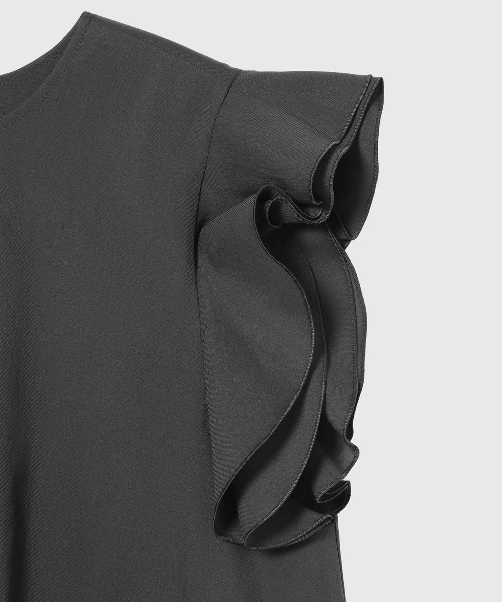 DÉPAREILLÉ 	RAYON LINEN SLEEVELESS BLOUSE / レーヨンリネンスリーブレスブラウス チャコールグレー