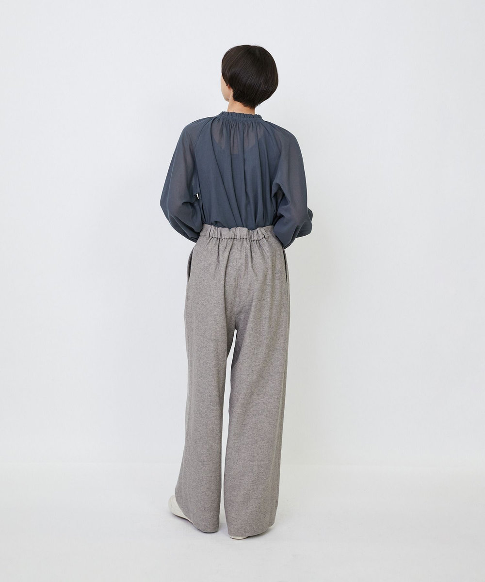 LOISIR 【MTサイズ有り】ギャバジンストレートパンツ グレー