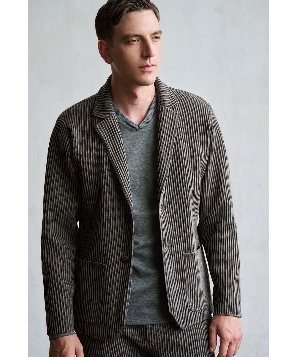 MEN'S BIGI 【ACTIVE TAILOR】シルケットスムースVネックロングTシャツ グレー