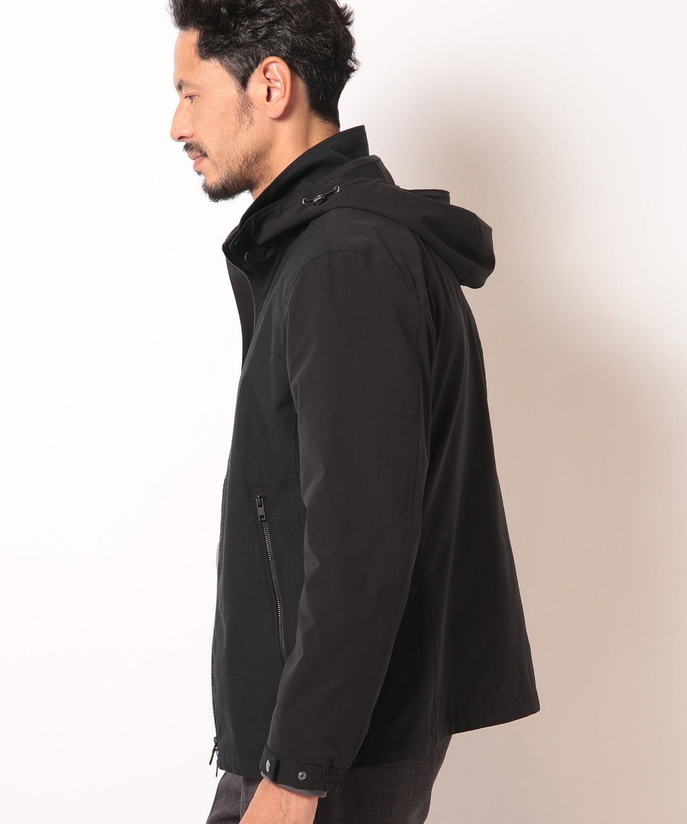 MEN'S BIGI シャドーチェックドビーコンビブルゾン ブラック