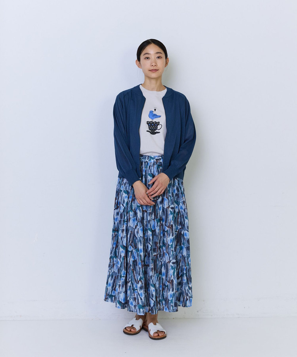 ADIEU TRISTESSE ペーパーポリエステルニットブルゾン ネイビー