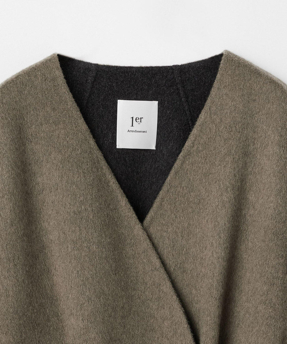 1er Arrondissement ソフトドレープコート カーキ