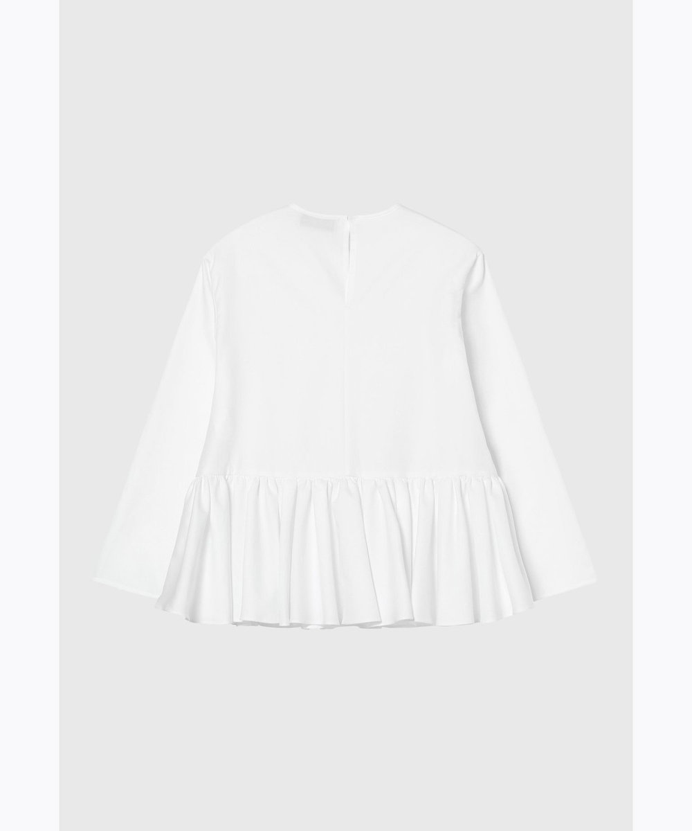 DÉPAREILLÉ COTTON TYPEWRITER PEPLUM BLOUSE / コットンタイプライターペプラムブラウス オフホワイト