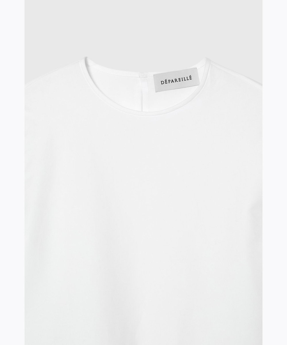 DÉPAREILLÉ COTTON TYPEWRITER PEPLUM BLOUSE / コットンタイプライターペプラムブラウス オフホワイト