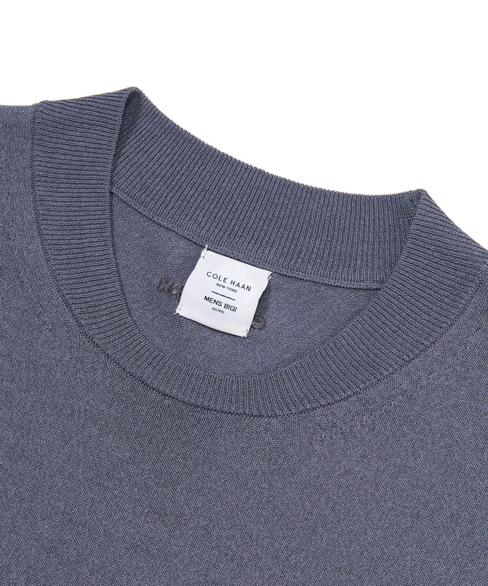 MEN'S BIGI 【COLE HAAN/コール ハーン】別注 ロゴ刺繍ニット半袖Tシャツ＜持続冷感＞ グレー