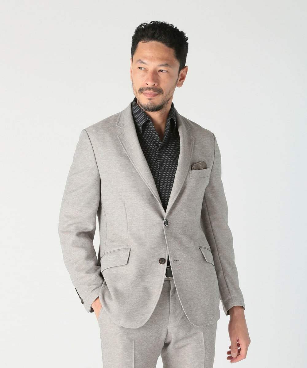 MEN'S BIGI 【ACTIVE TAILOR/アクティブテイラー】カラミメッシュストレッチジャケット<ストレッチ><通気性> ベージュ