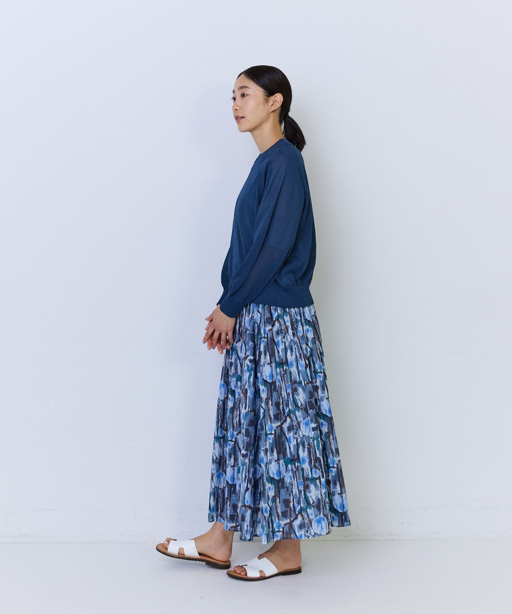 ADIEU TRISTESSE ペーパーポリエステルニットブルゾン ネイビー