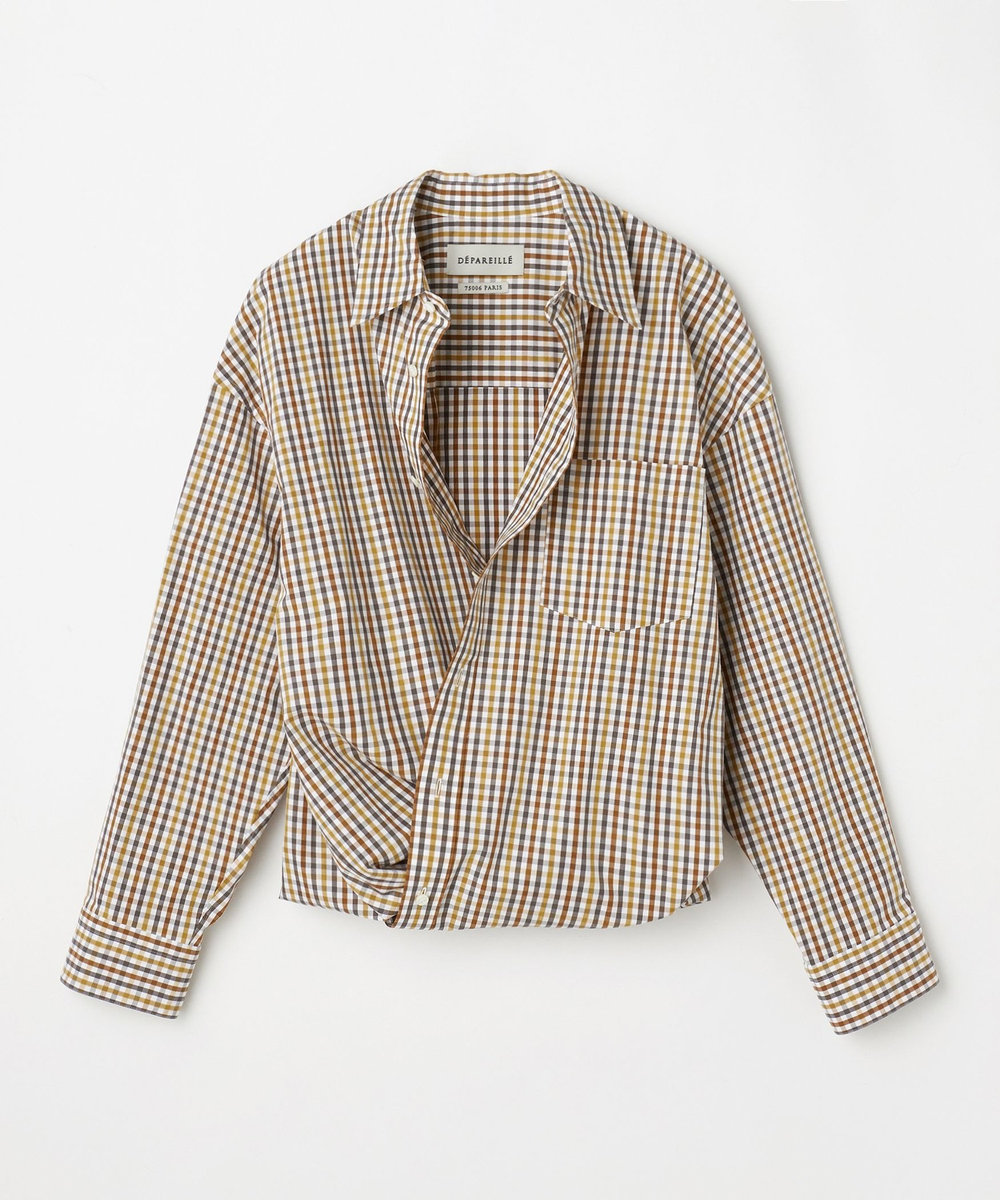 DÉPAREILLÉ CHECK BROAD BOW SHIRT / チェックブロードボウシャツ チェック