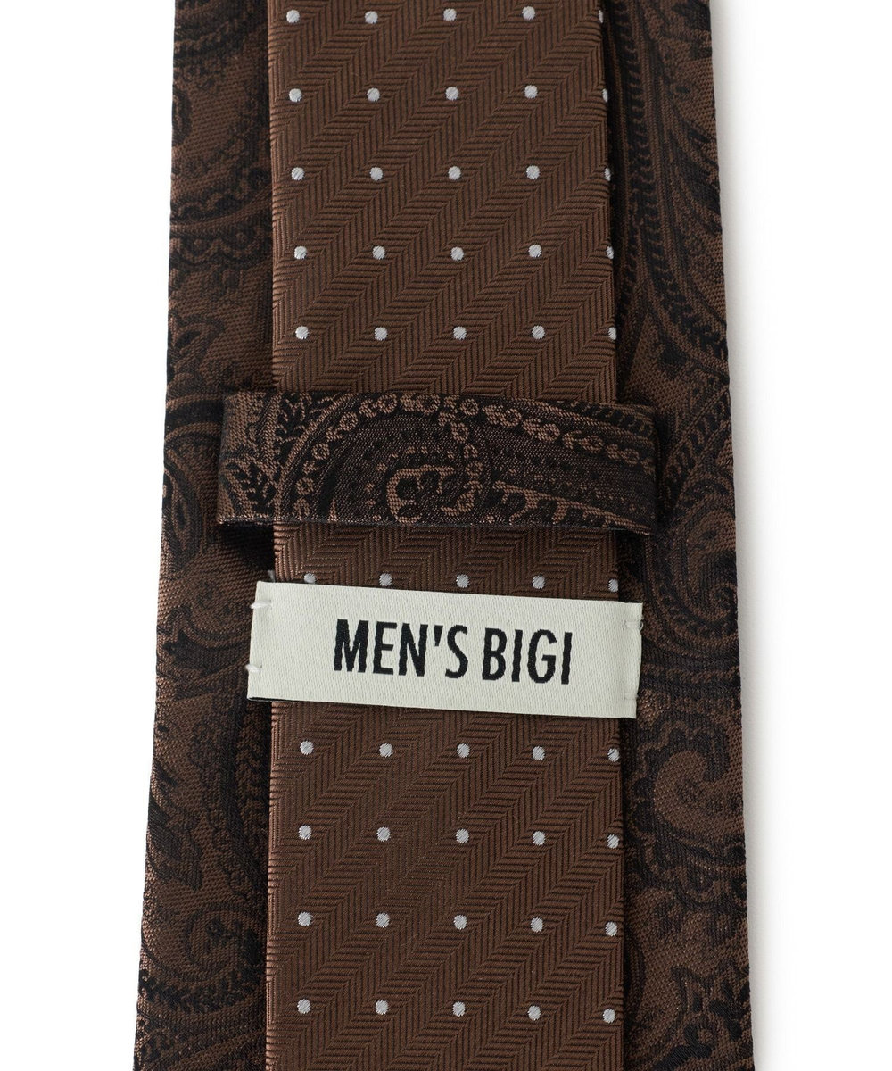 MEN'S BIGI シャドーペイズリー×ドット 小剣クレリック ベージュ