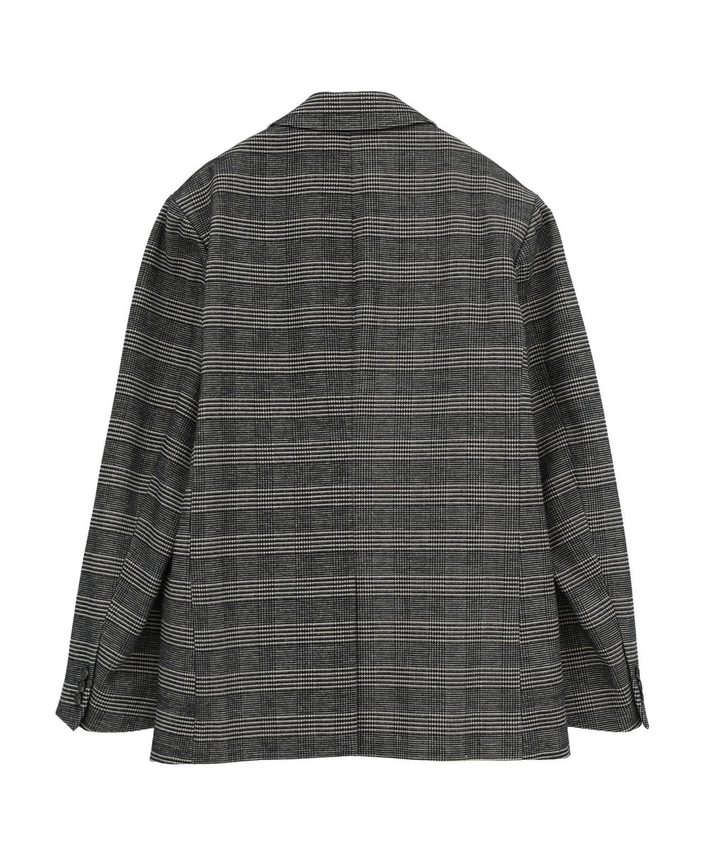 MEN'S BIGI グレンチェックモール テーラードジャケット ブラック