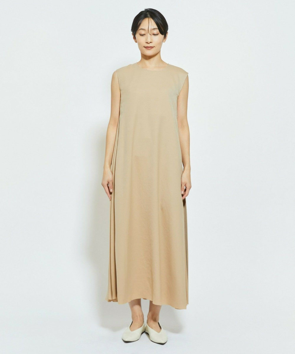 MOGA Collection MOGA Collection ウーリープリーツストレートワンピース ベージュ