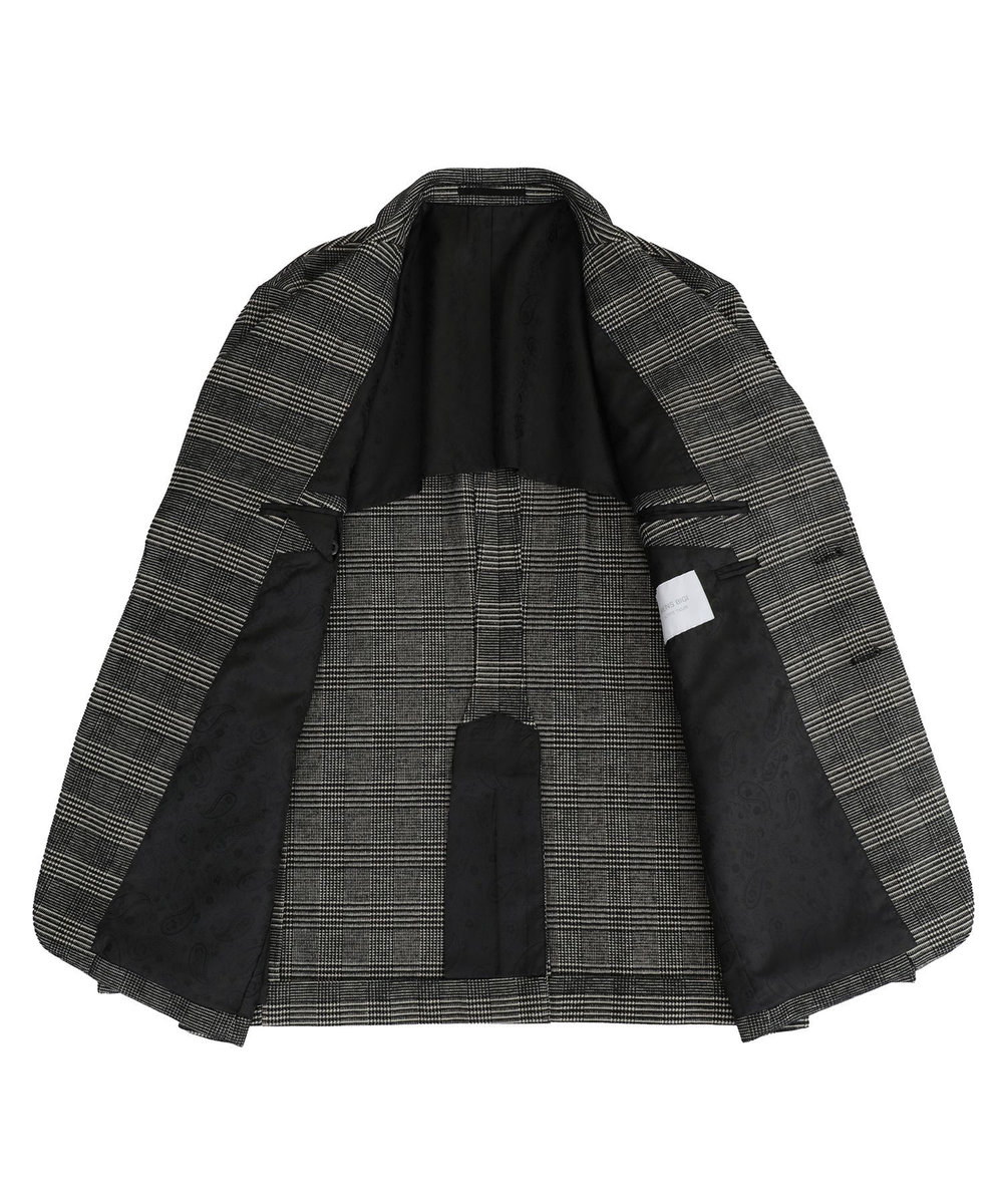 MEN'S BIGI グレンチェックモール テーラードジャケット ブラック