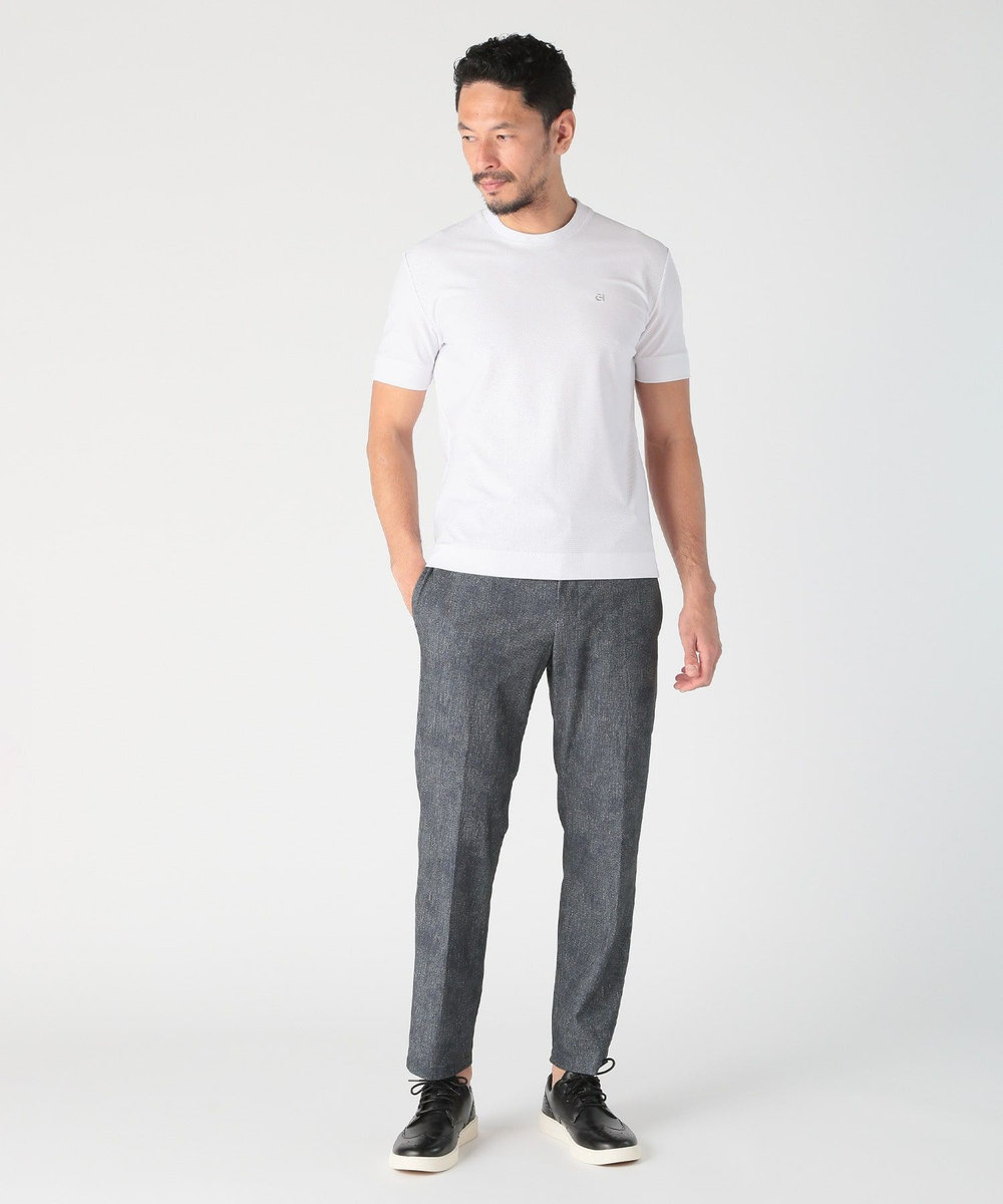 MEN'S BIGI 【COLE HAAN/コール ハーン】別注 ハニカムジャージ素材ジャケットTEE<抗菌/UVカット/4WAYストレッチ> ホワイト