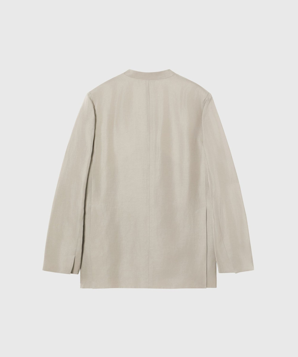 DÉPAREILLÉ TRIACETATE LINEN NO COLLAR JACKET / トリアセテートリネンノーカラージャケット ベージュ