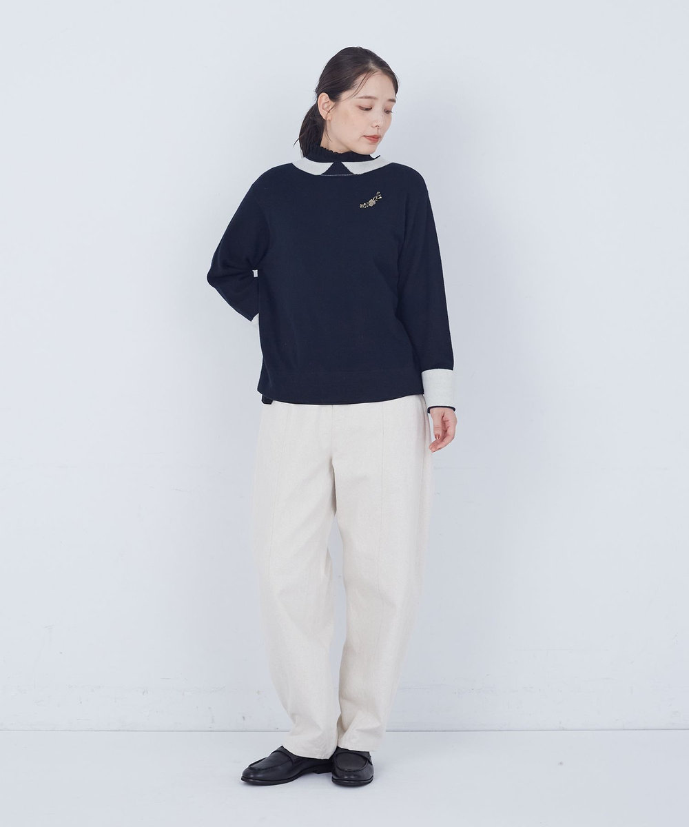 ADIEU TRISTESSE アーチフラワービーズブローチ クリーム