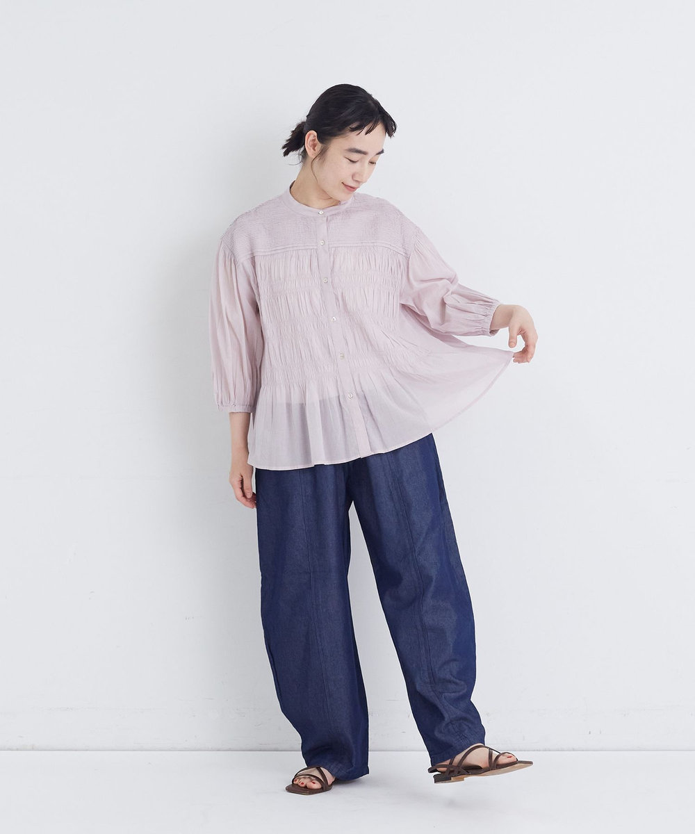 congés payés ADIEU TRISTESSE 【FAVE】インドコットンシャーリングブラウス ピンク