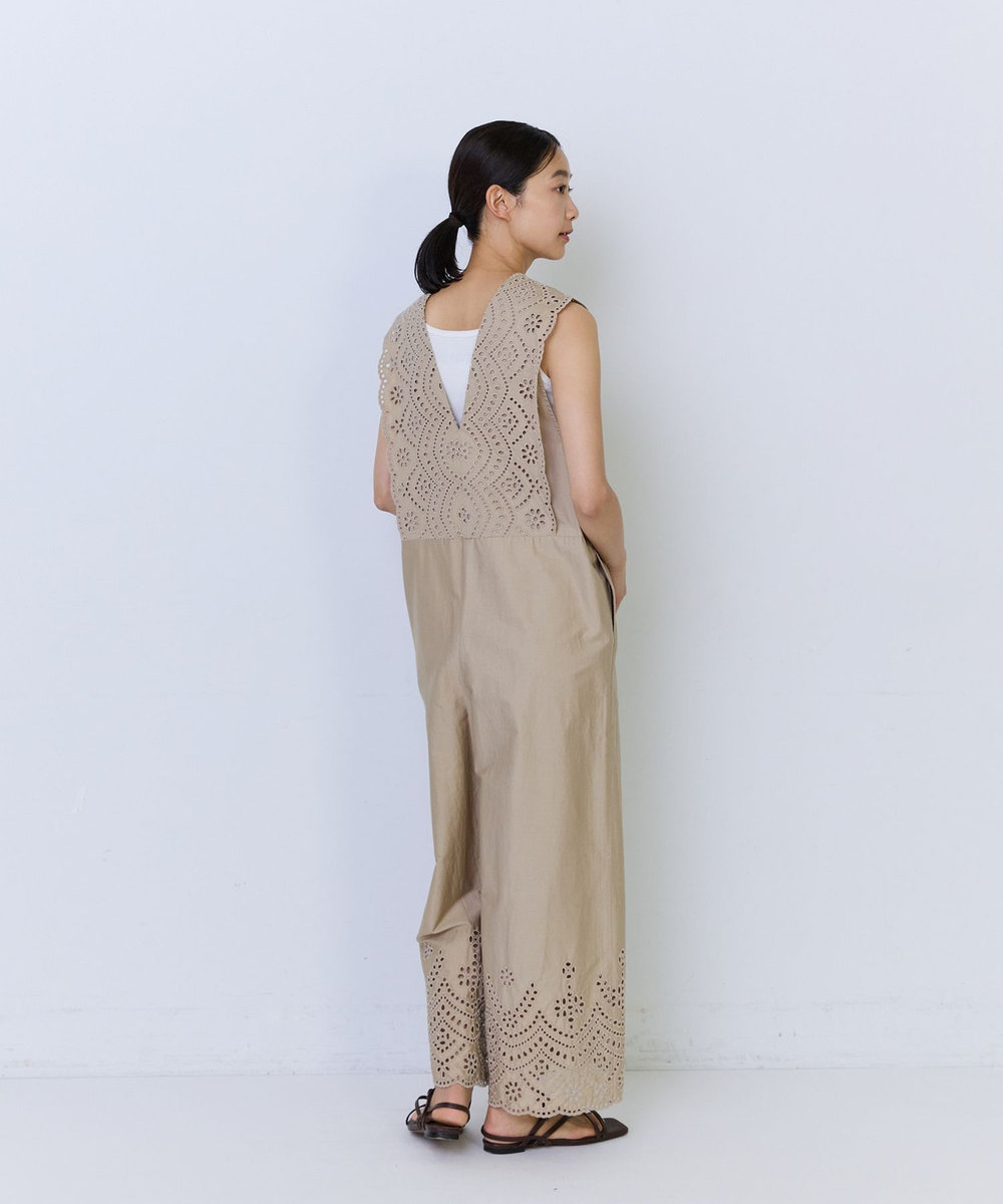 ADIEU TRISTESSE カットワーク刺繍サロペット ベージュ