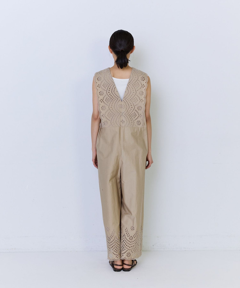 ADIEU TRISTESSE カットワーク刺繍サロペット ベージュ