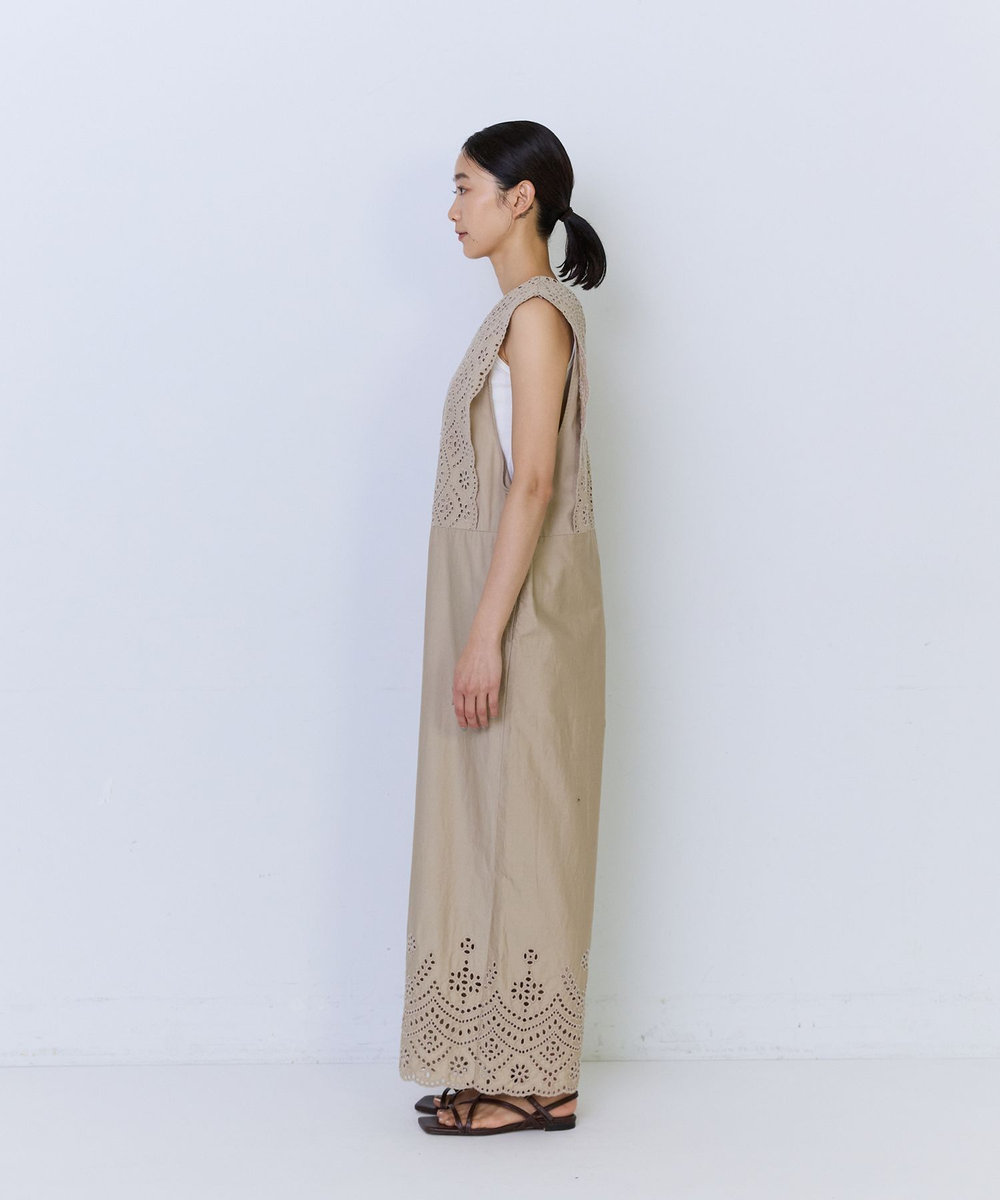 ADIEU TRISTESSE カットワーク刺繍サロペット ベージュ