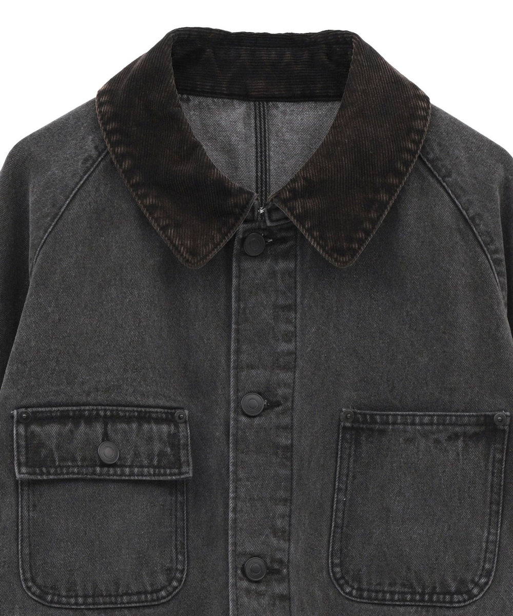 MEN'S BIGI デニムカバーオールジャケット ブラック