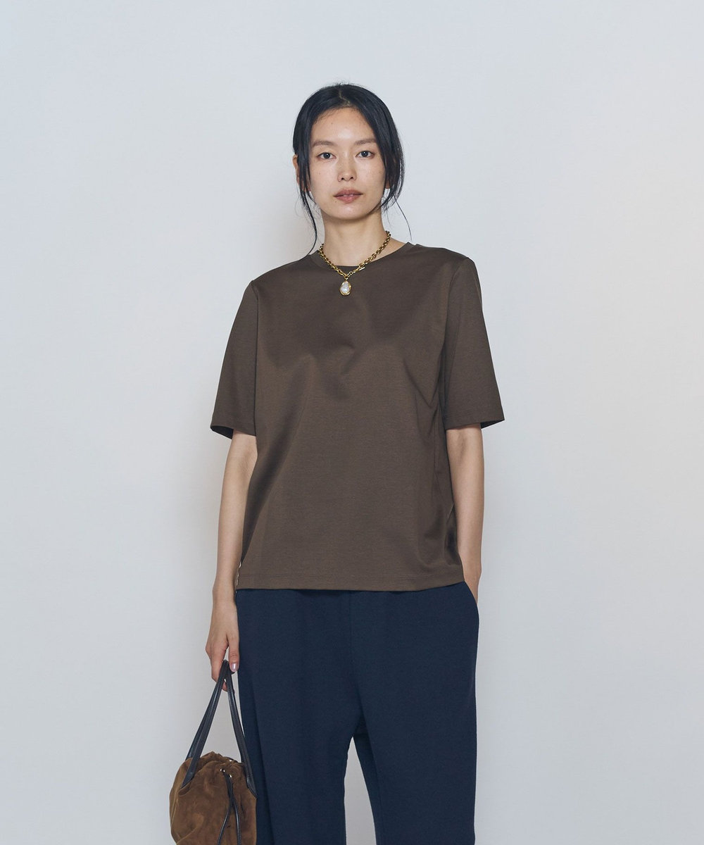 1er Arrondissement スーピマポンチコンパクトＴシャツ ブラウン