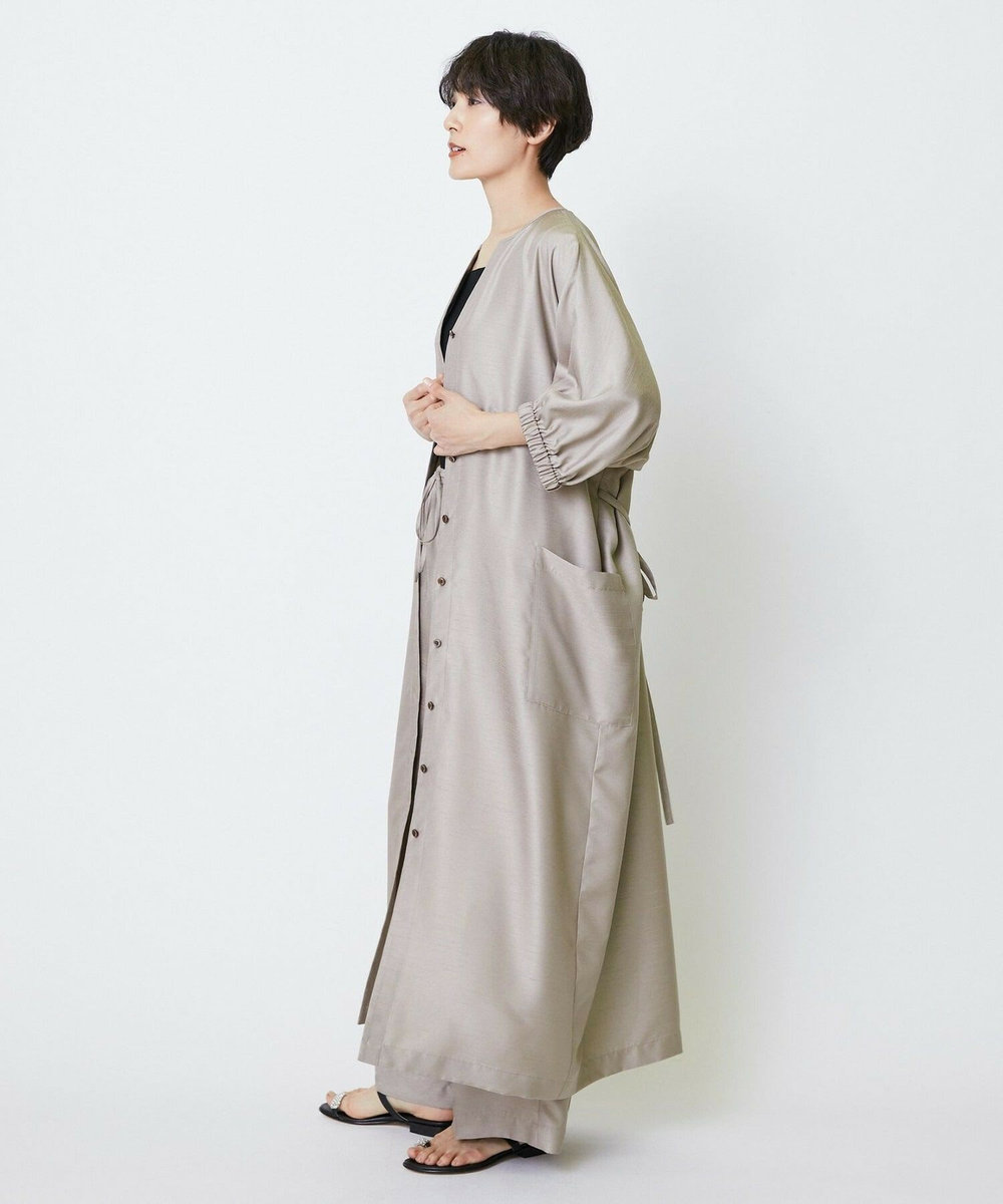 feerique feerique シャンタンワンピース グレイッシュベージュ