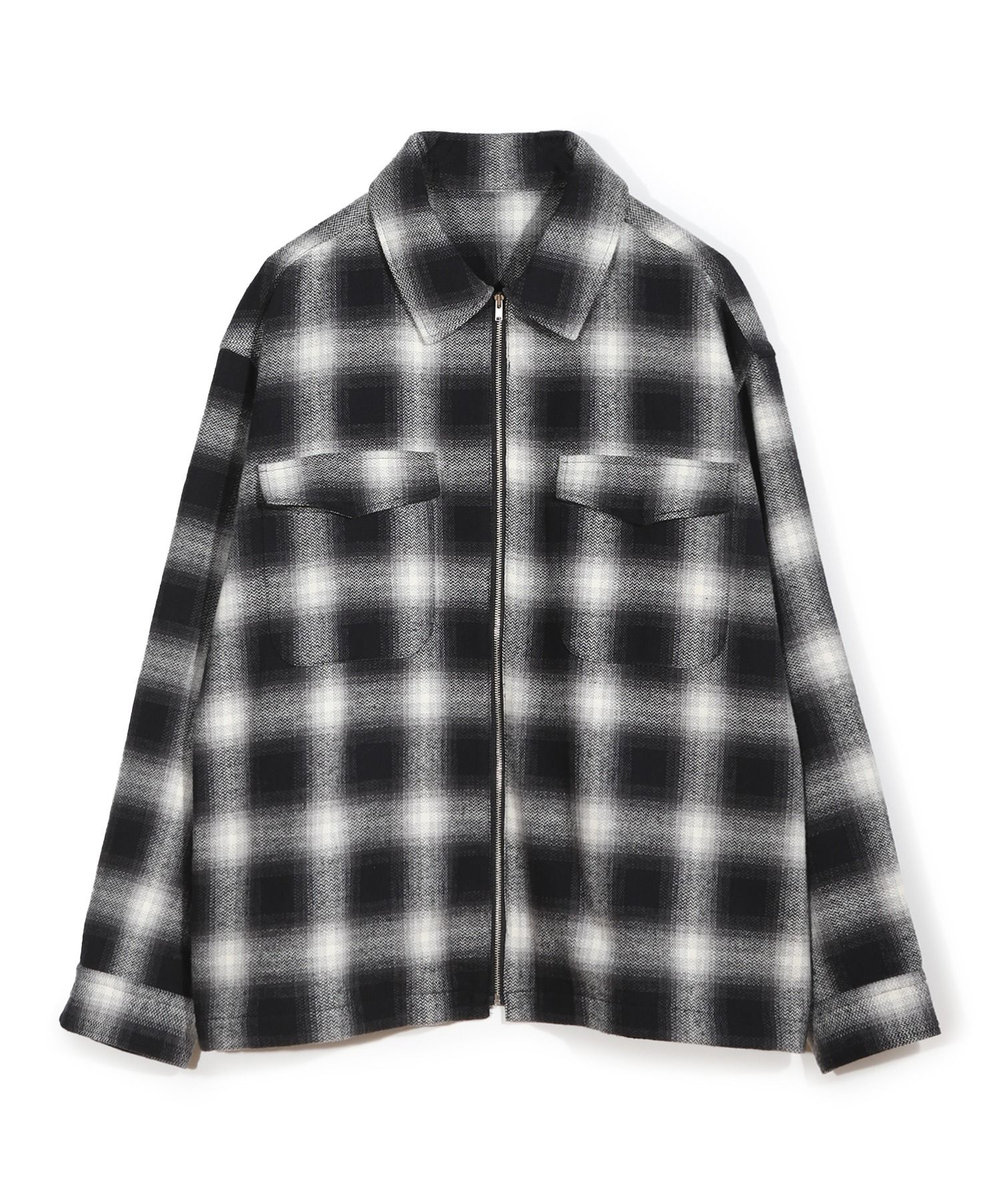MEN'S BIGI オンブレーチェックシャツブルゾン ブラック系その他