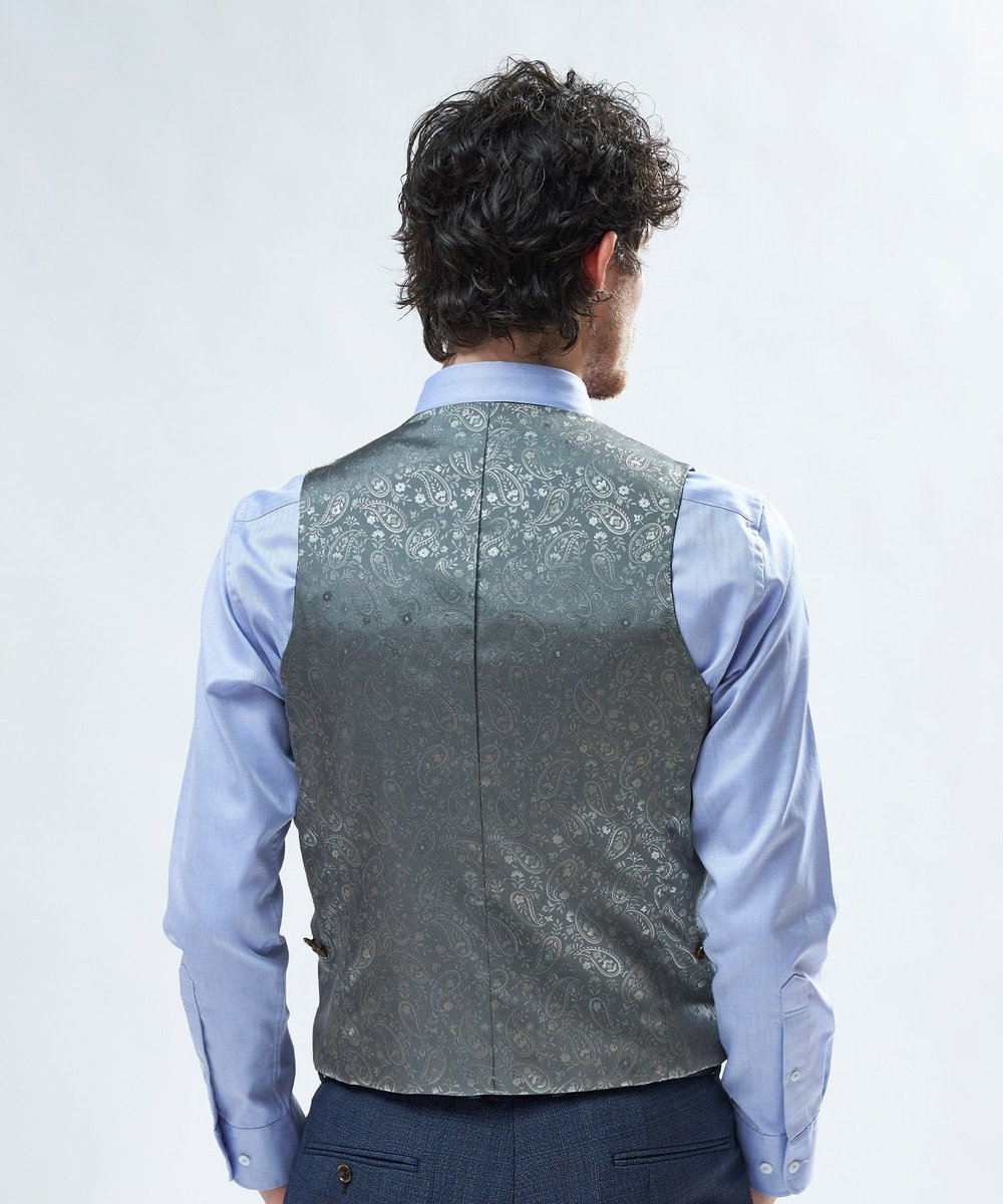 MEN'S BIGI ミックスヤーン/ポップサック リバーシブルベスト ネイビー