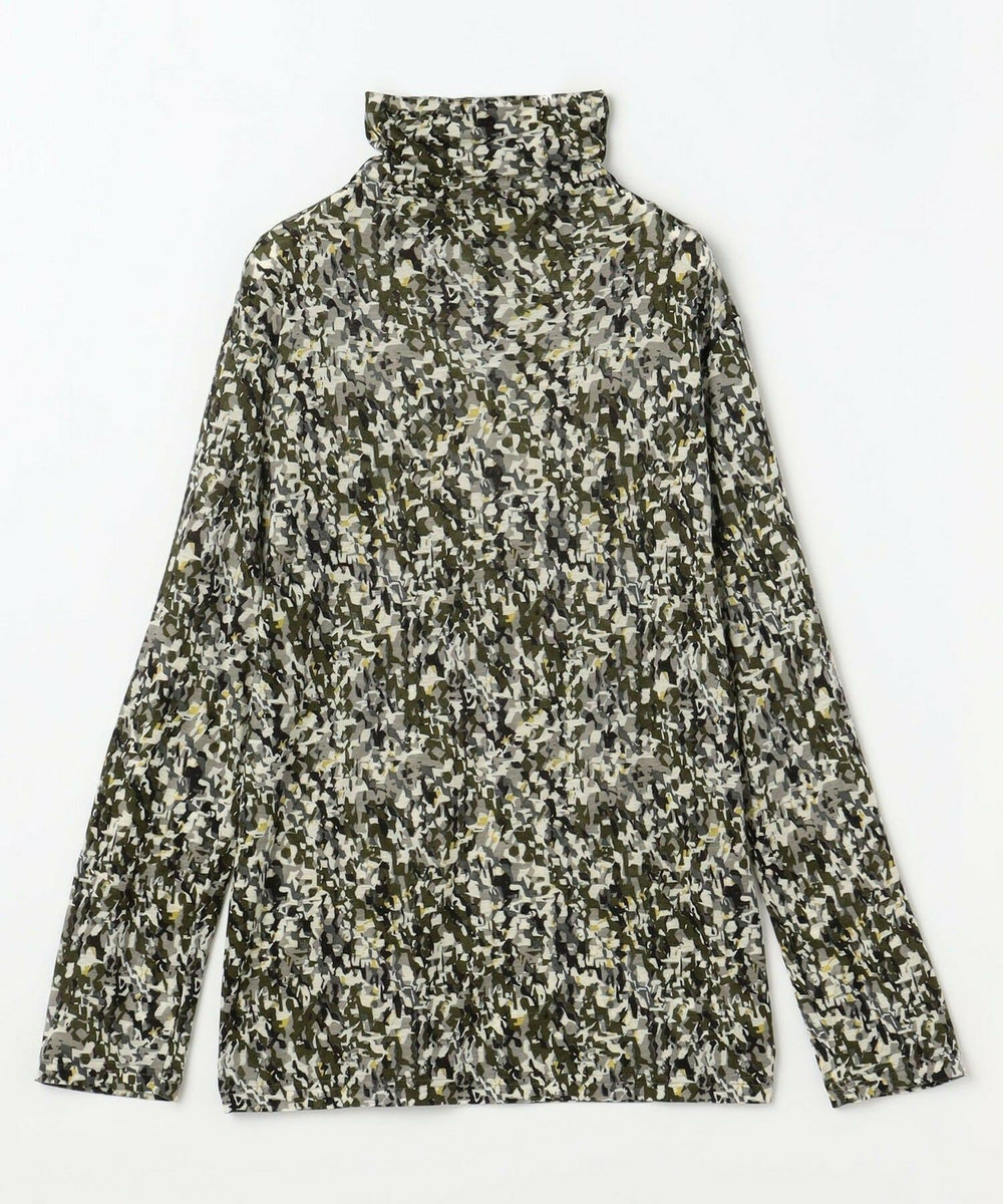 L'EQUIPE Lサイズ（大きいサイズ） 【大きいサイズ】テンセルカシミヤジャージハイネックカットソー カーキ