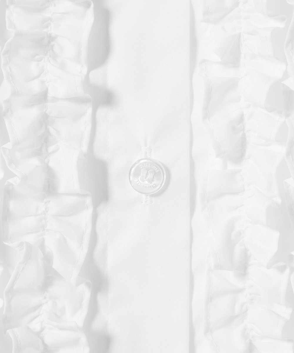 DÉPAREILLÉ COTTON TYPEWRITER FRILL SHIRT / コットンタイプライターフリルシャツ ホワイト