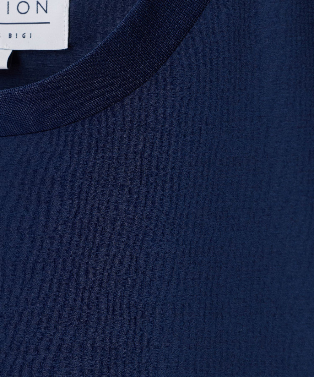 UNION STATION ペーパータッチドローコードTシャツ＜ストレッチ・速乾・マシンウォッシャブル・イージーケア接触冷感＞ ネイビー