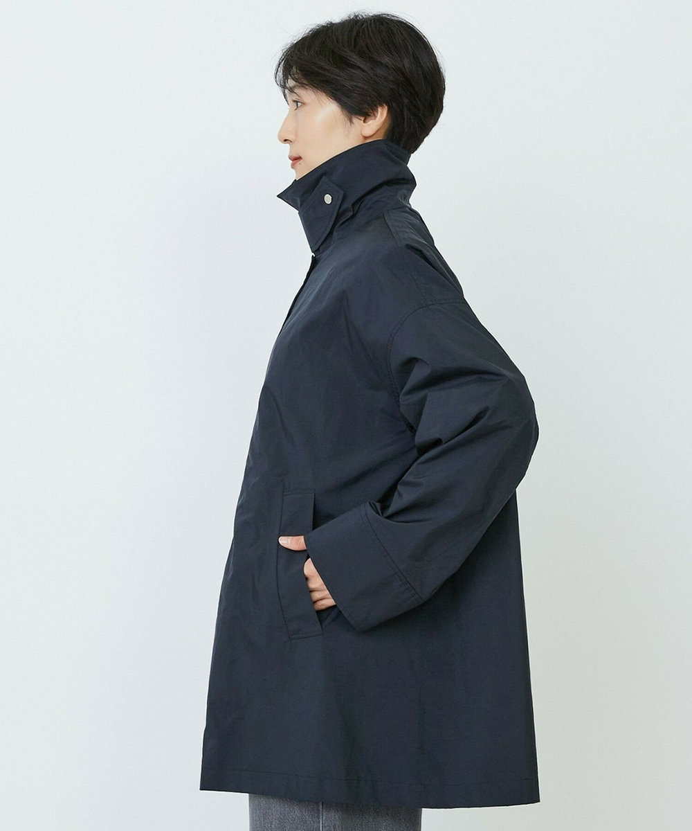 feerique feerique シルキータフタバルカラーコート ブラック