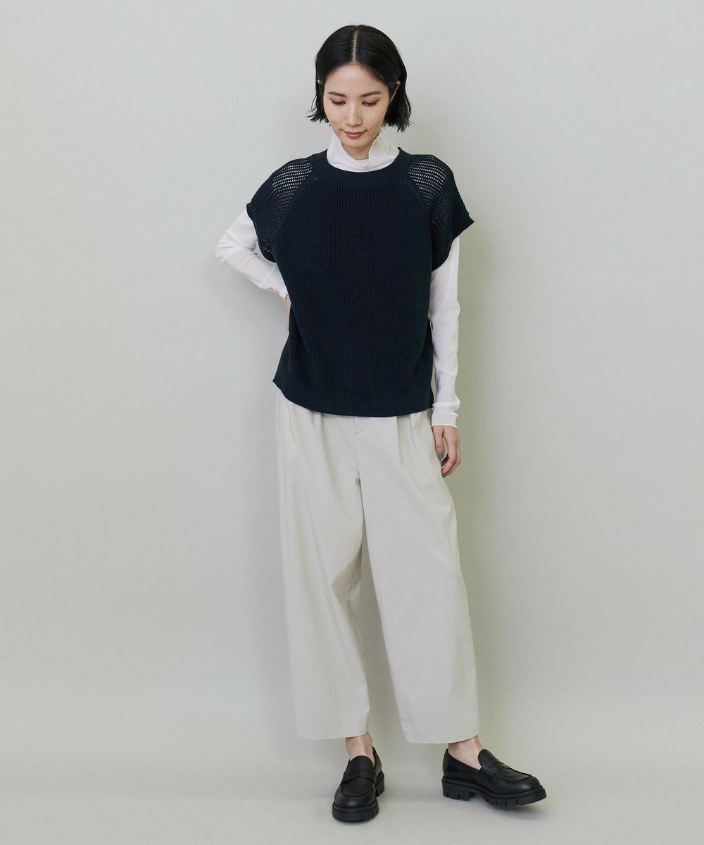 L'EQUIPE ビスコースストレッチカーブパンツ ベージュ