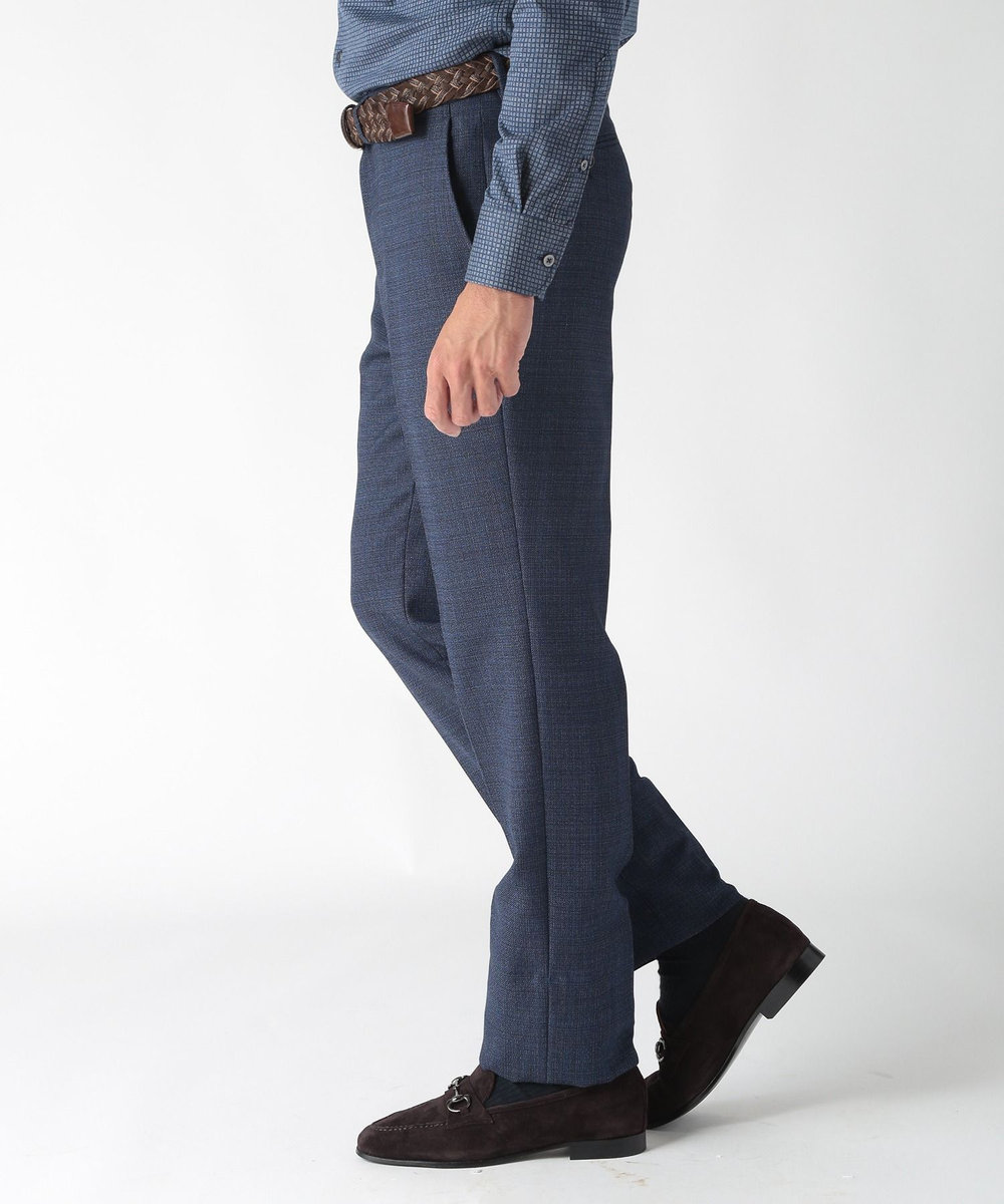 MEN'S BIGI 【ACTIVE TAILOR】ミックスヤーンスラックス ネイビー