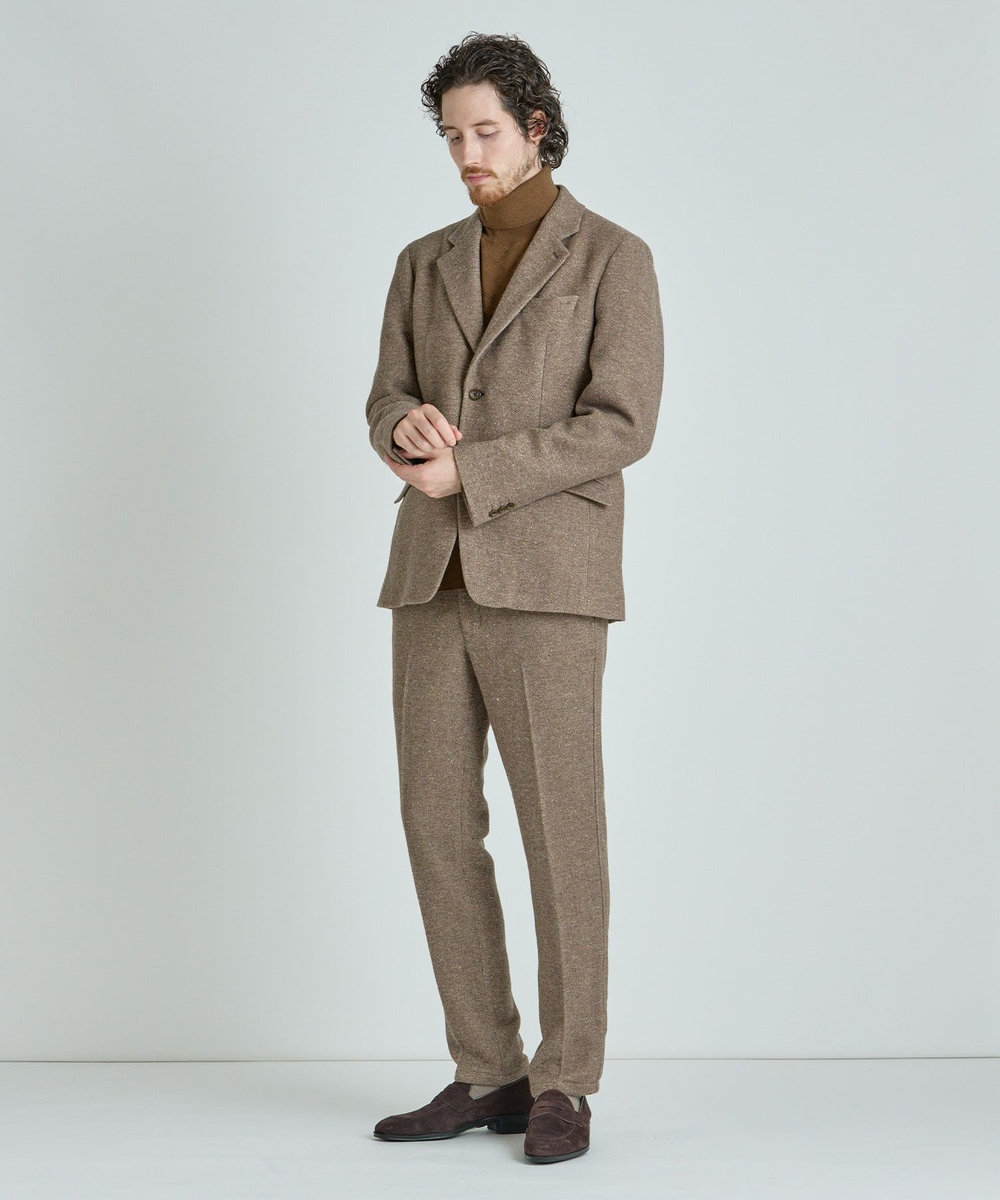 MEN'S BIGI シルクネップウール絡みイージーパンツ ベージュ