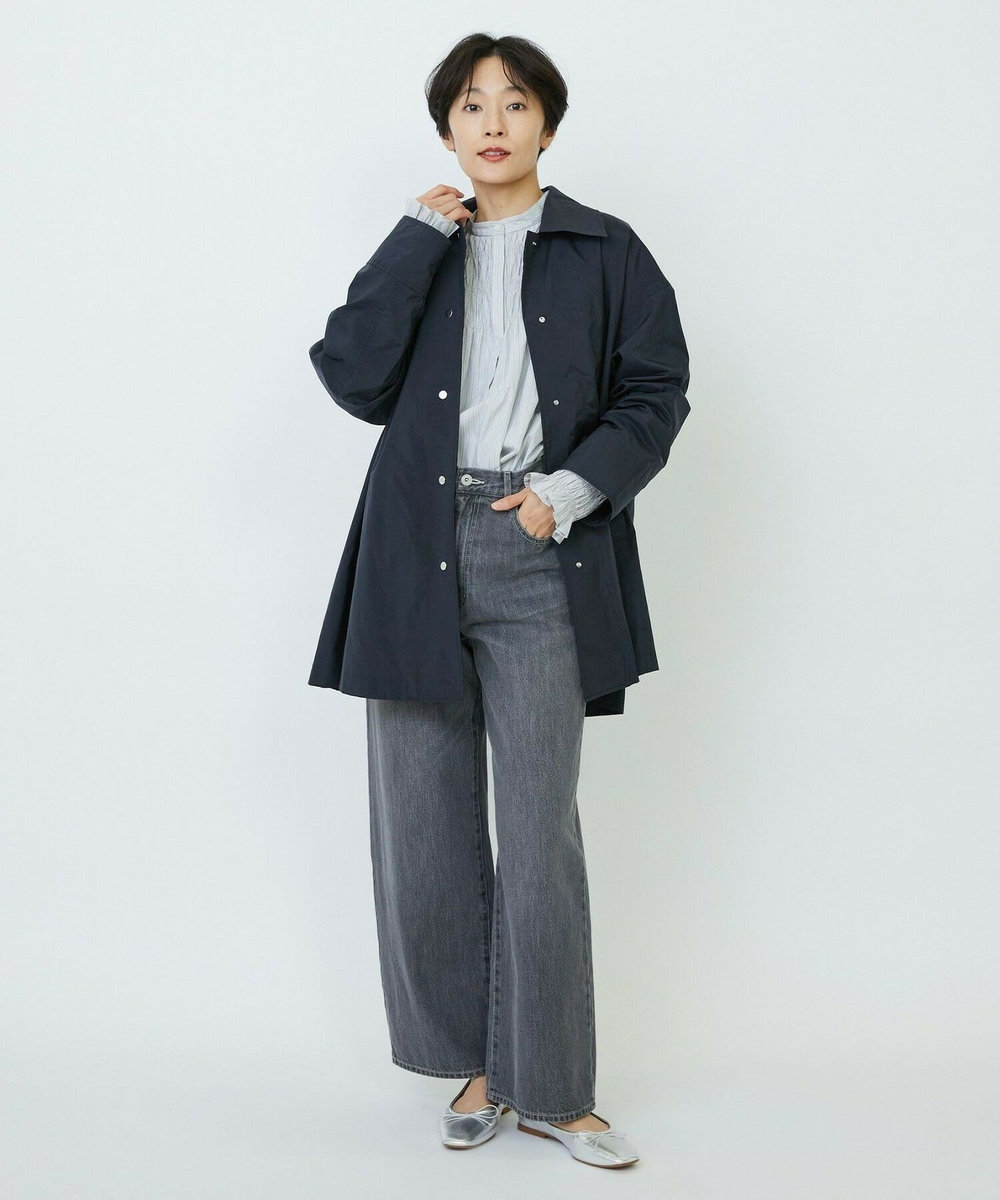 feerique feerique シルキータフタバルカラーコート ブラック