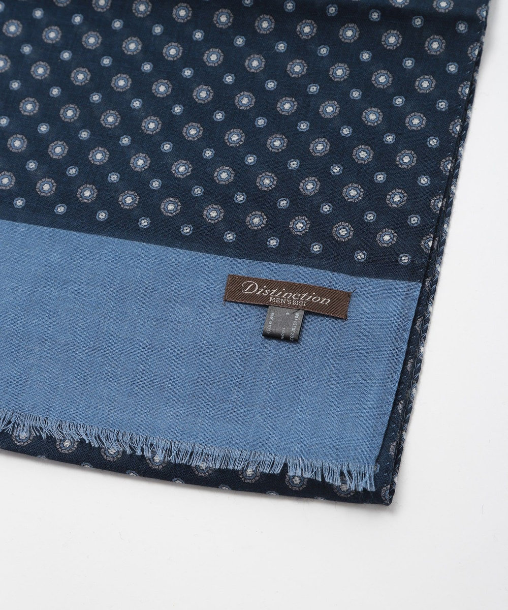 MEN'S BIGI ウールミックスドットストール ブルー