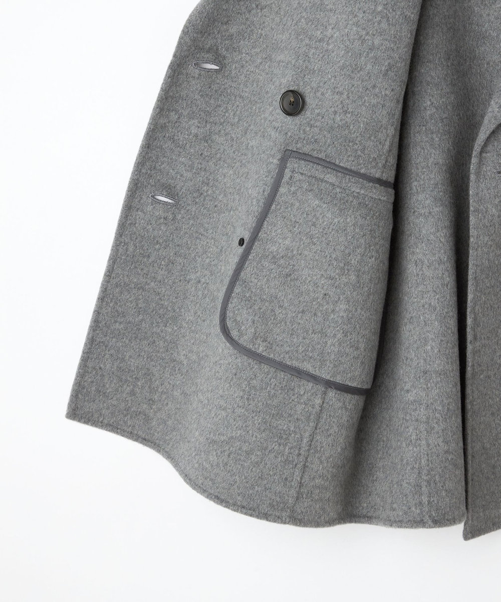 L'EQUIPE COUTURIER W/CASHリバージャケットコート ライトグレー