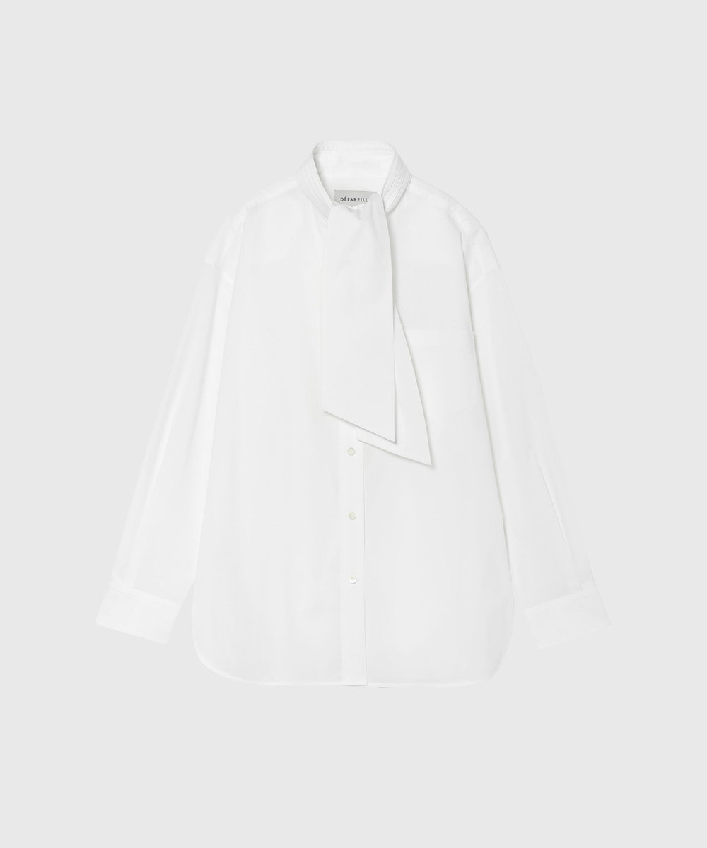 DÉPAREILLÉ DOT DOBBY BOW SHIRT / ドットドビーボウシャツ オフホワイト