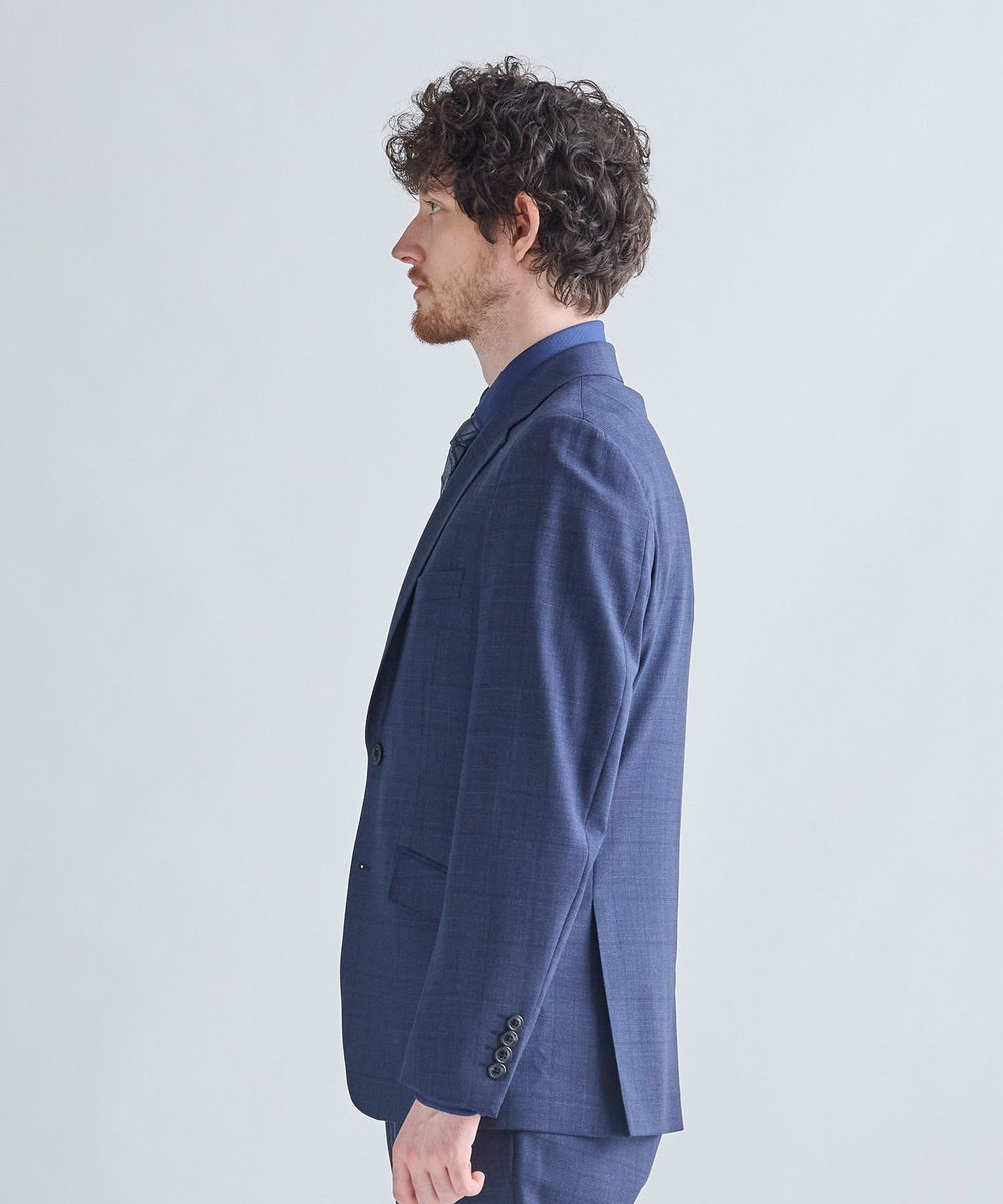 MEN'S BIGI 【Loro Piana/ロロ・ピアーナ】ウール梳毛 グレンチェック柄スーツ ネイビー