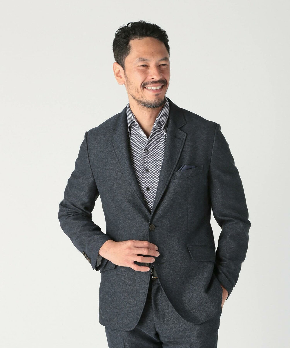 MEN'S BIGI 【ACTIVE TAILOR/アクティブテイラー】カラミメッシュストレッチジャケット<ストレッチ><通気性> ネイビー