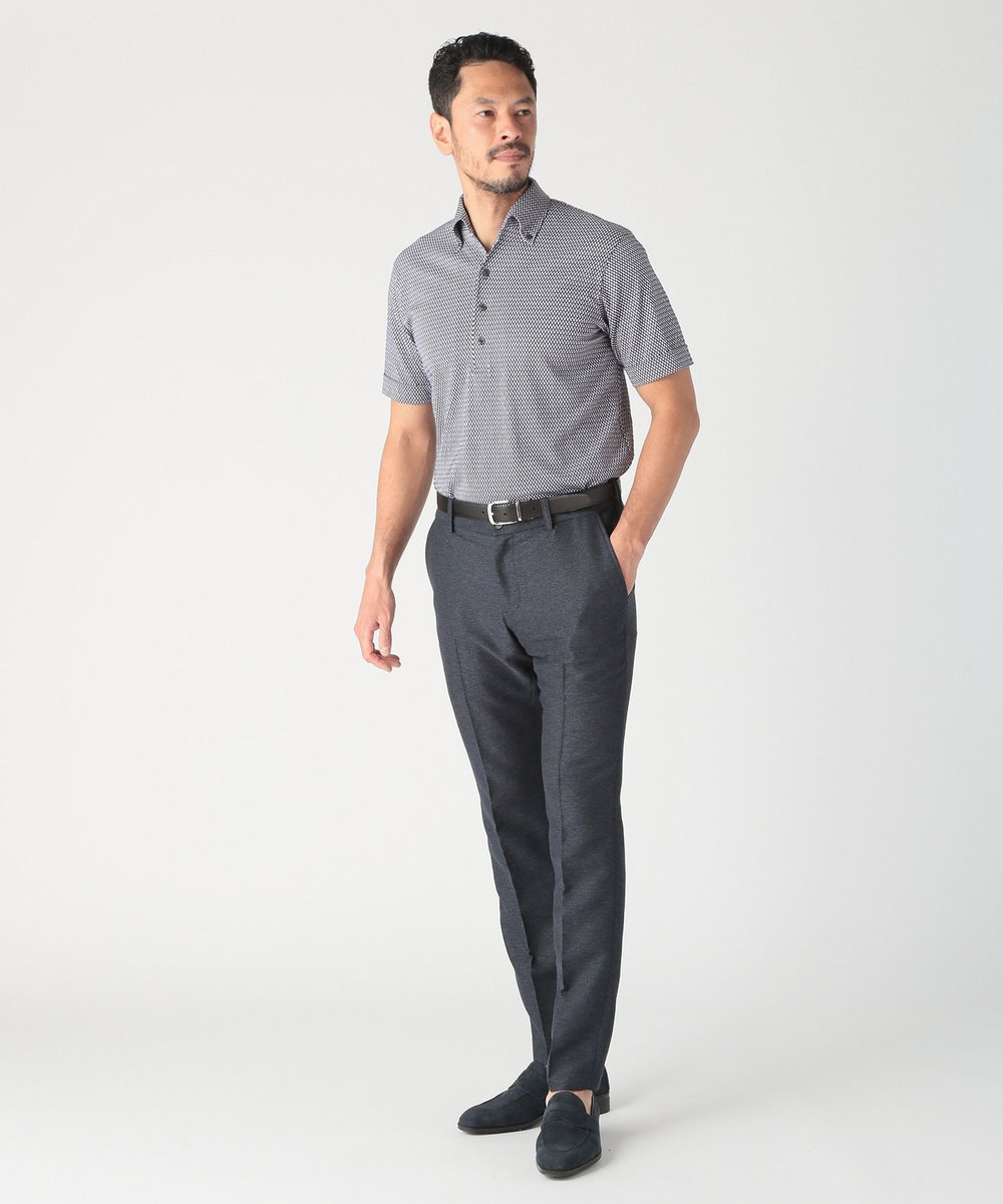 MEN'S BIGI 【ACTIVE TAILOR】サッカー織りポロシャツ<COOL MAX/吸水速乾> ブルー